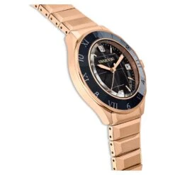 Swarovski 37mm Watch Swiss Made, Metal Bracelet, Black, Rose Gold-tone Finish -Jewelry Store 37mm watch swiss made metal bracelet black rose gold tone finish swarovski 5641294 5