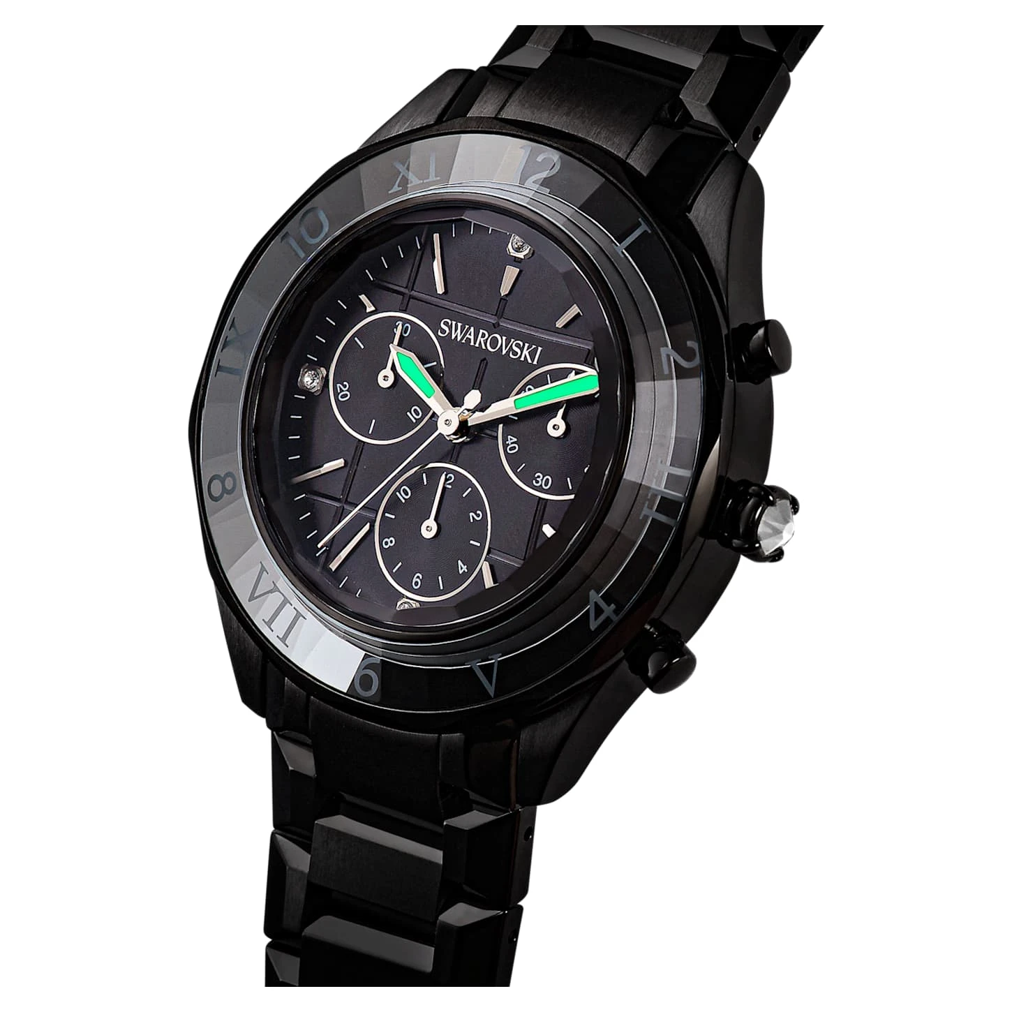 Swarovski 39mm Watch Swiss Made, Metal Bracelet, Black, Black Finish 5 Swarovski 39mm Watch Swiss Made, Metal Bracelet, Black, Black Finish - Image 3