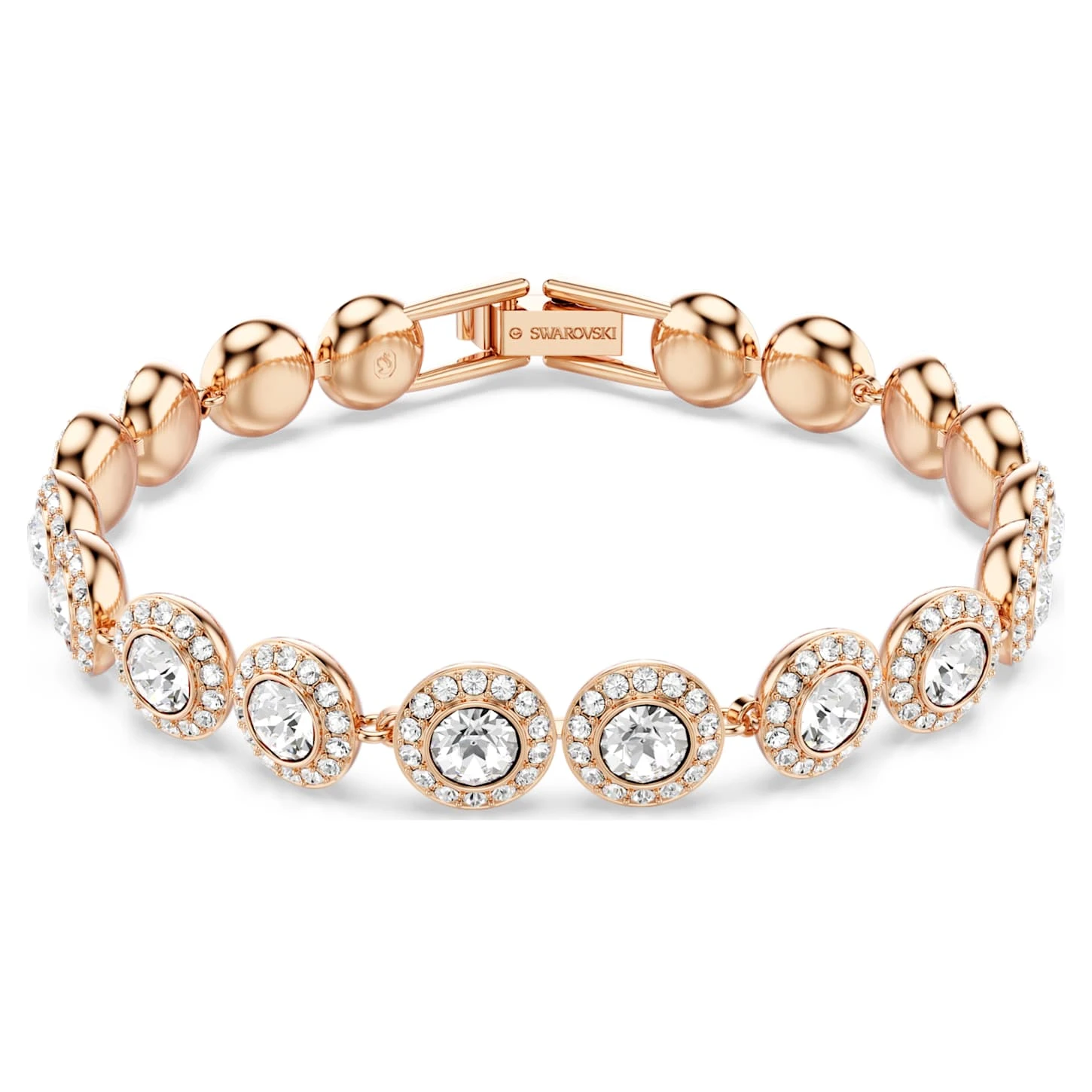 Swarovski Angelic Bracelet Round Cut, Pavé, Medium, White, Rose Gold-tone Plated 4 Swarovski Angelic Bracelet Round Cut, Pavé, Medium, White, Rose Gold-tone Plated - Image 2