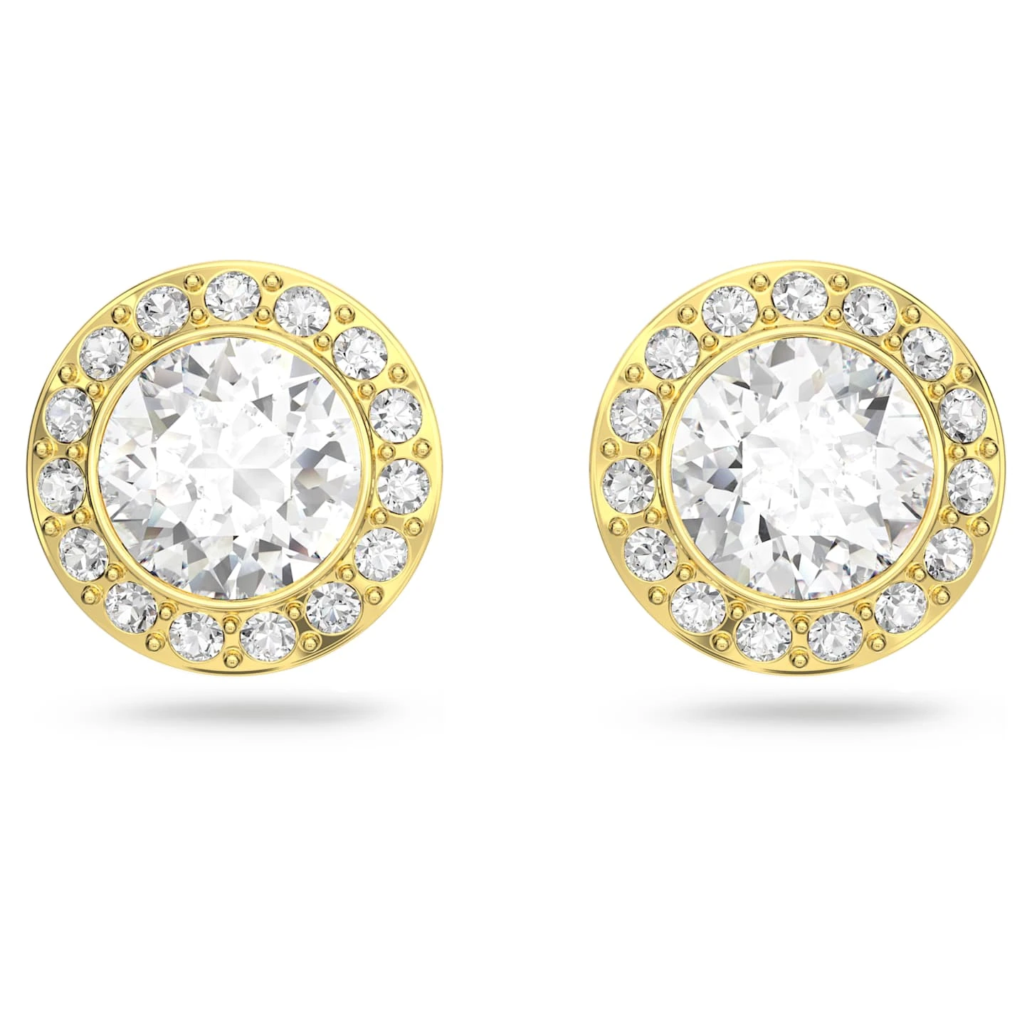 Swarovski Angelic Stud Earrings Round Cut, White, Gold-tone Plated 4 Swarovski Angelic Stud Earrings Round Cut, White, Gold-tone Plated - Image 2