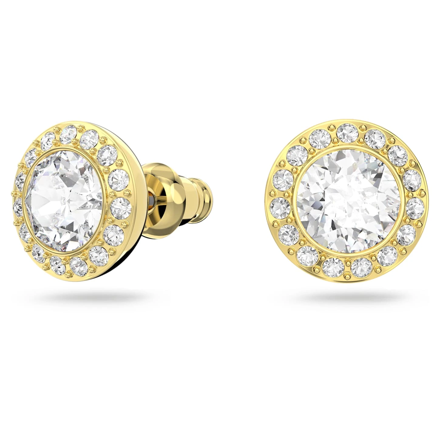 Swarovski Angelic Stud Earrings Round Cut, White, Gold-tone Plated 5 Swarovski Angelic Stud Earrings Round Cut, White, Gold-tone Plated - Image 3