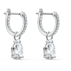 Swarovski Attract Drop Earrings Pear Cut, White, Rhodium Plated -Jewelry Store attract drop earrings pear cut white rhodium plated swarovski 5563119 3