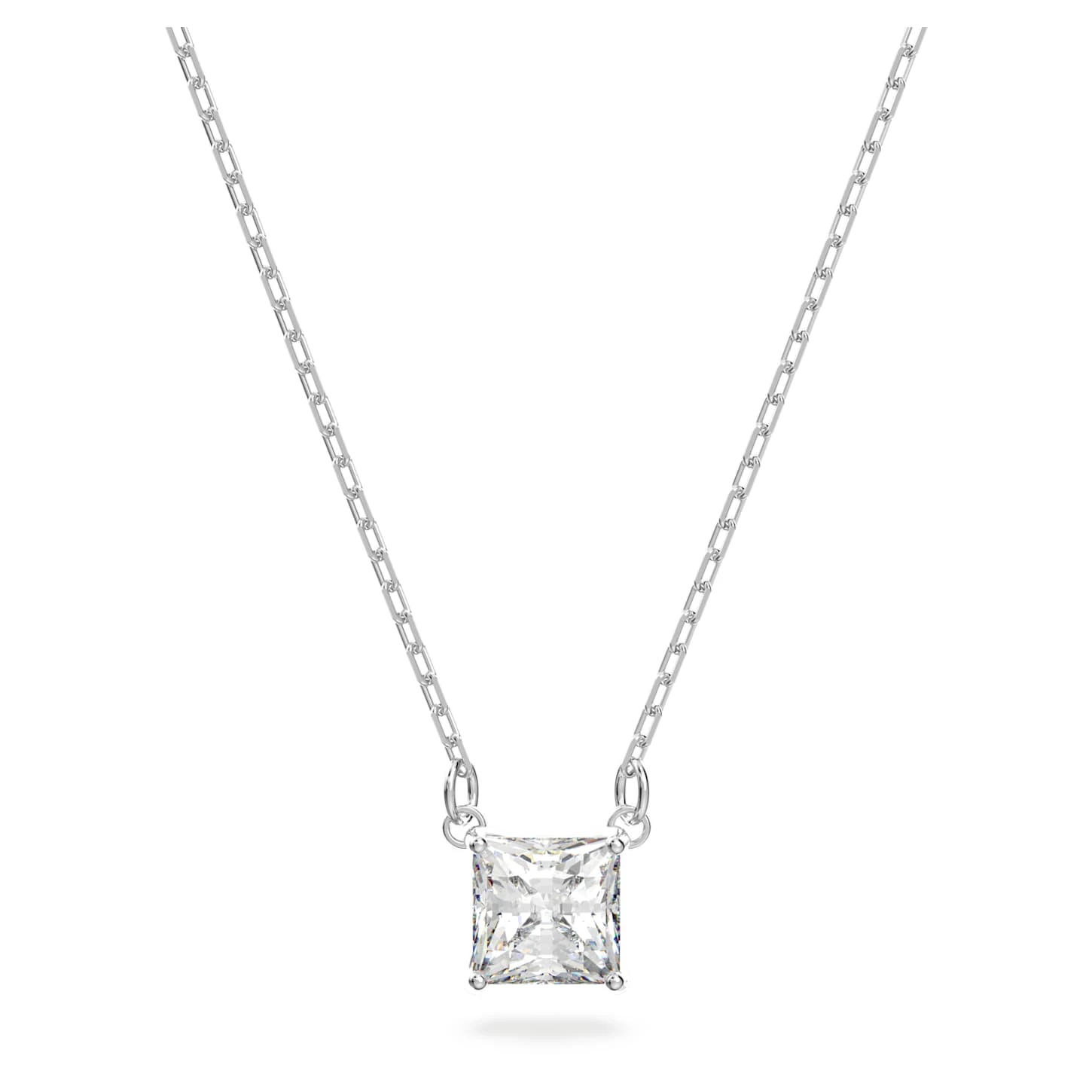 Swarovski Attract Necklace Square Cut, White, Rhodium Plated 4 Swarovski Attract Necklace Square Cut, White, Rhodium Plated - Image 2