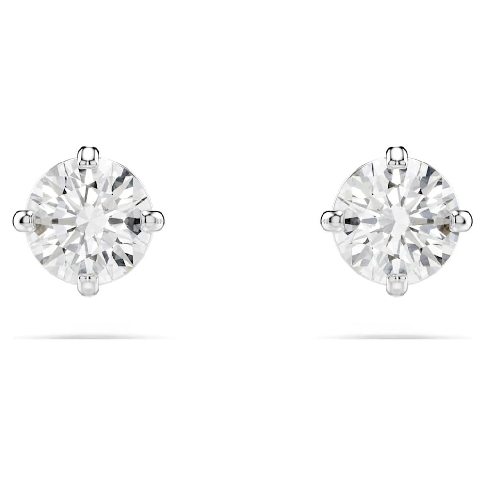 Swarovski Attract Stud Earrings Round Cut, White, Rhodium Plated 5 Swarovski Attract Stud Earrings Round Cut, White, Rhodium Plated - Image 3