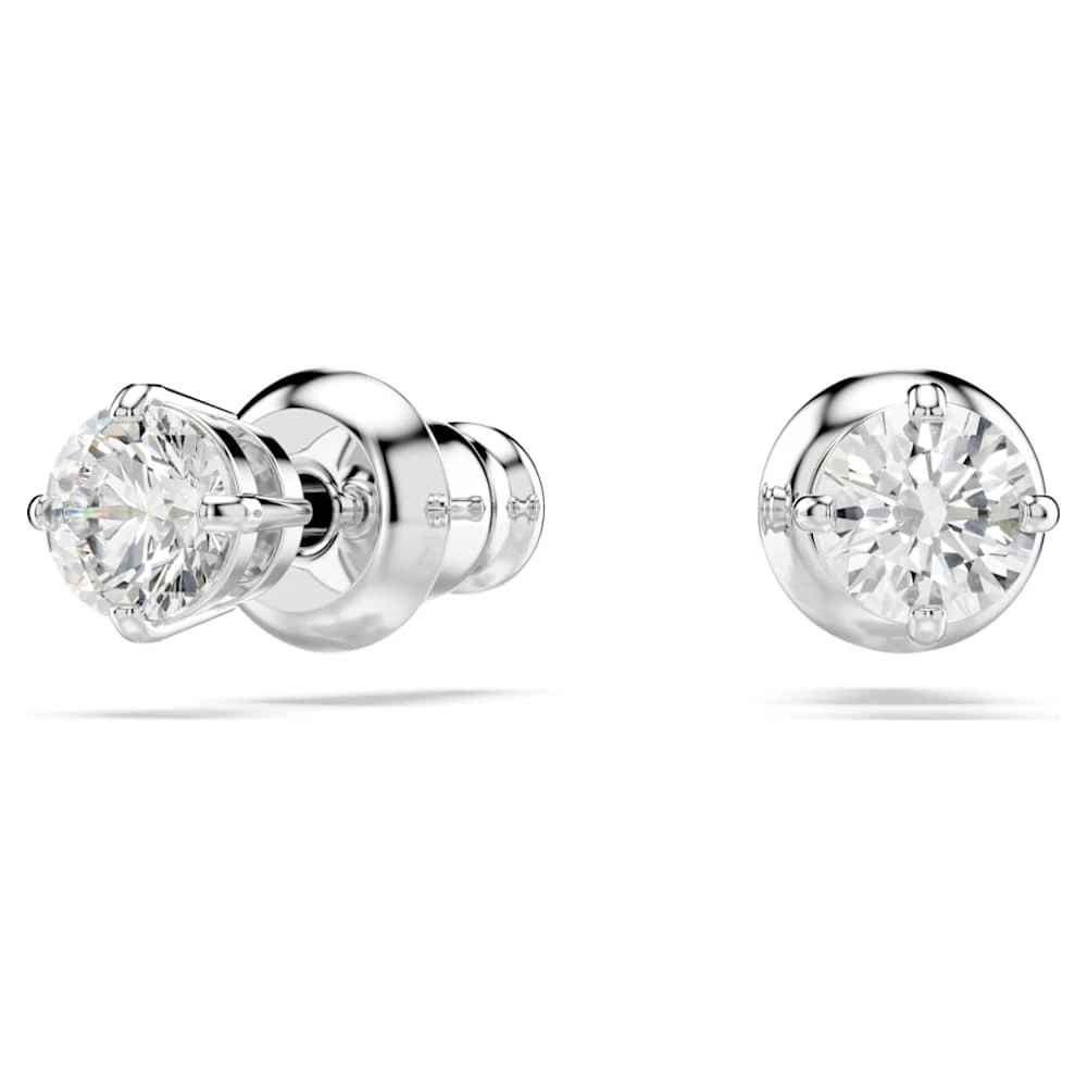 Swarovski Attract Stud Earrings Round Cut, White, Rhodium Plated 6 Swarovski Attract Stud Earrings Round Cut, White, Rhodium Plated - Image 4