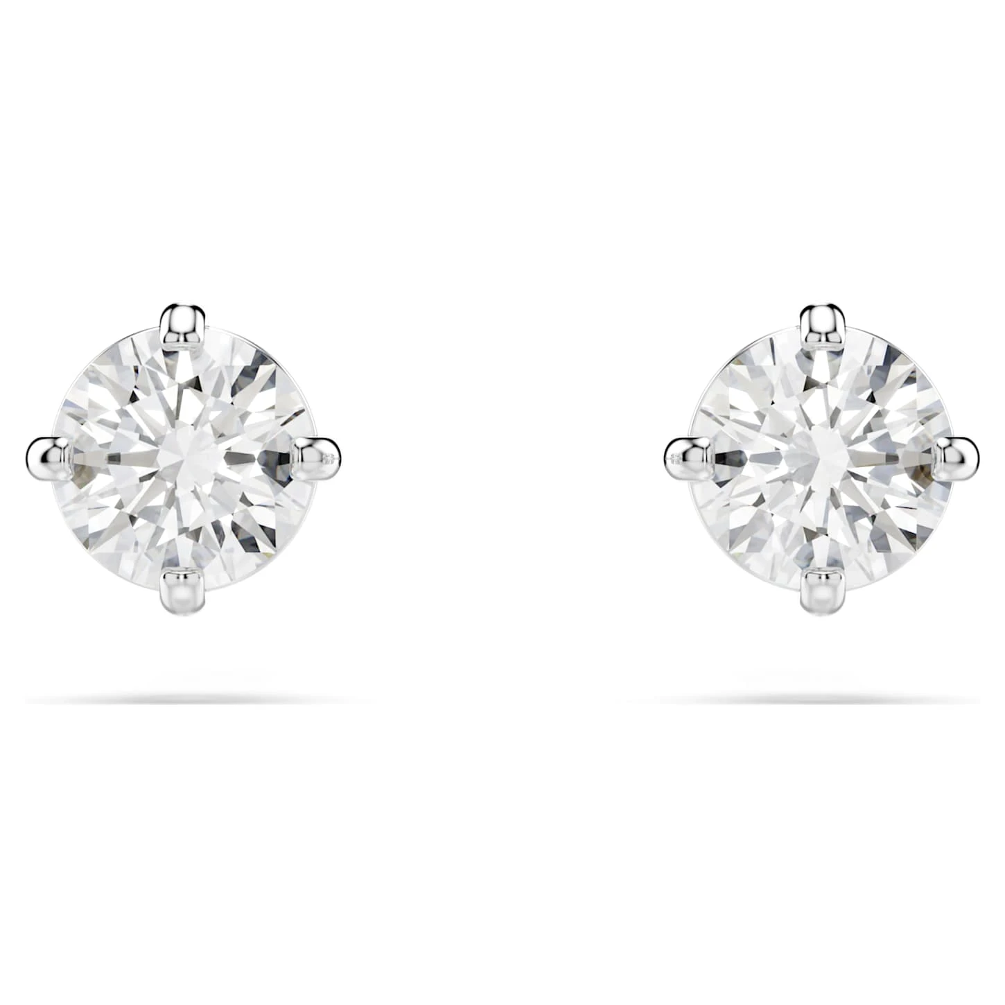 Swarovski Attract Stud Earrings Round Cut, White, Rhodium Plated 3 Swarovski Attract Stud Earrings Round Cut, White, Rhodium Plated