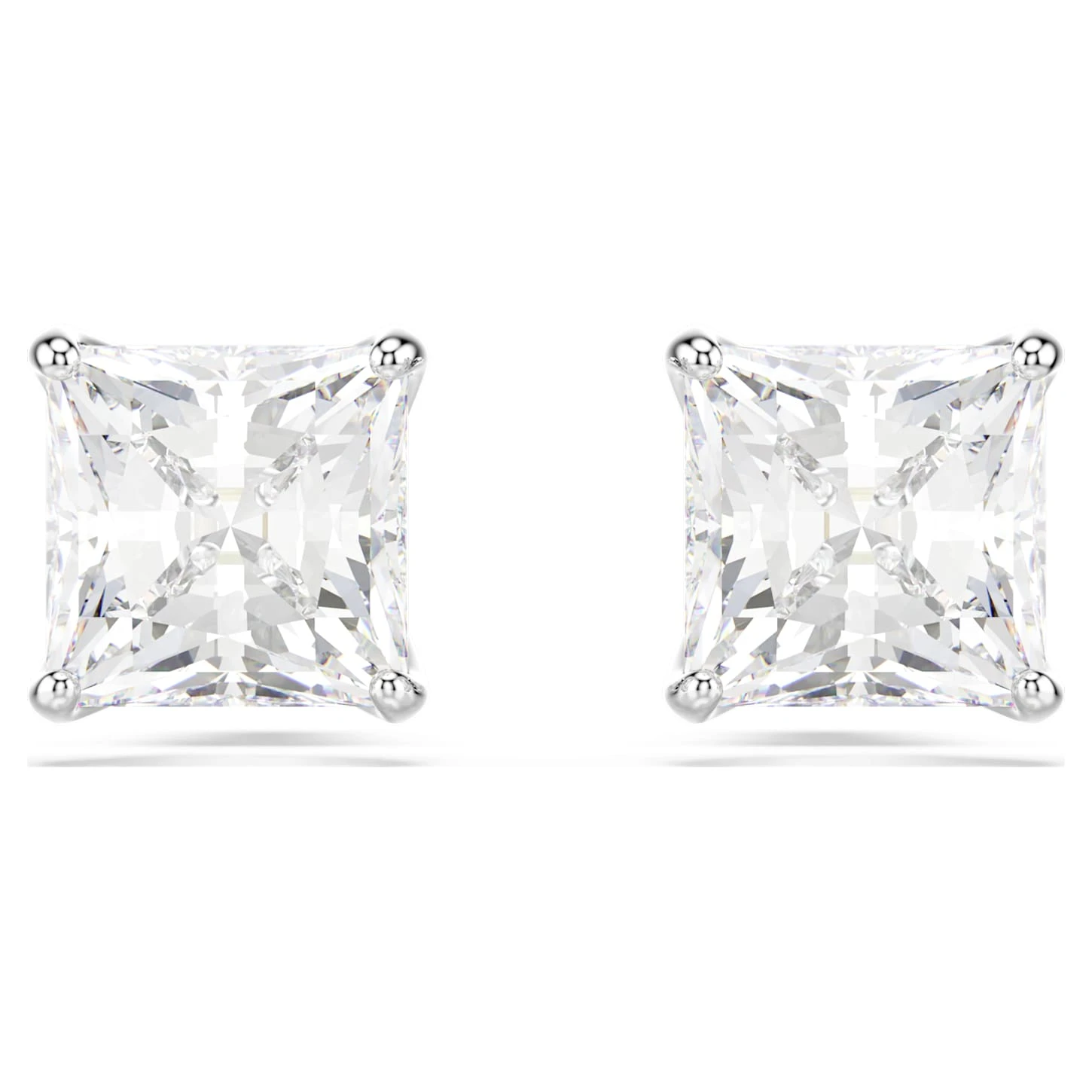 Swarovski Attract Stud Earrings Square Cut, White, Rhodium Plated 4 Swarovski Attract Stud Earrings Square Cut, White, Rhodium Plated - Image 2