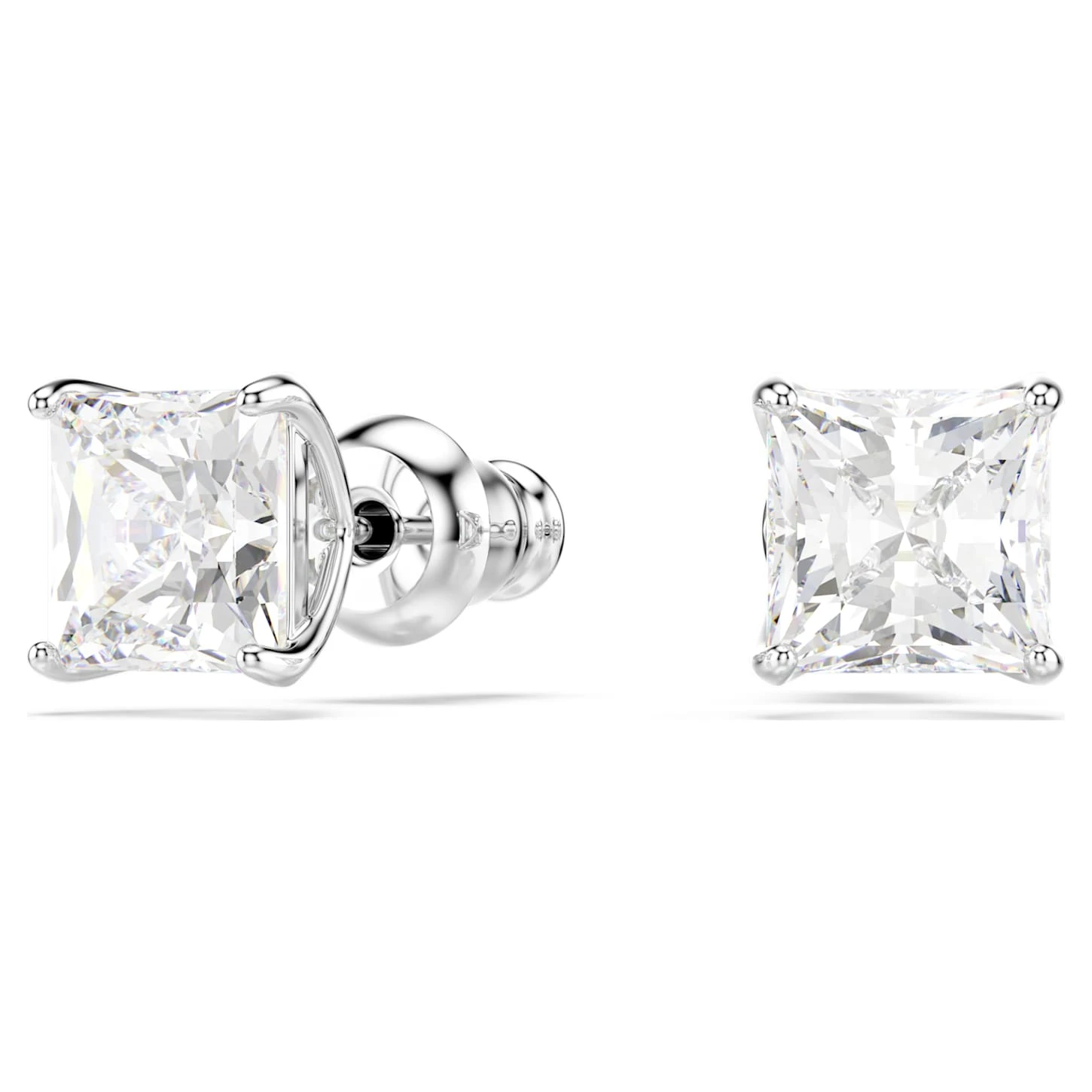 Swarovski Attract Stud Earrings Square Cut, White, Rhodium Plated 5 Swarovski Attract Stud Earrings Square Cut, White, Rhodium Plated - Image 3