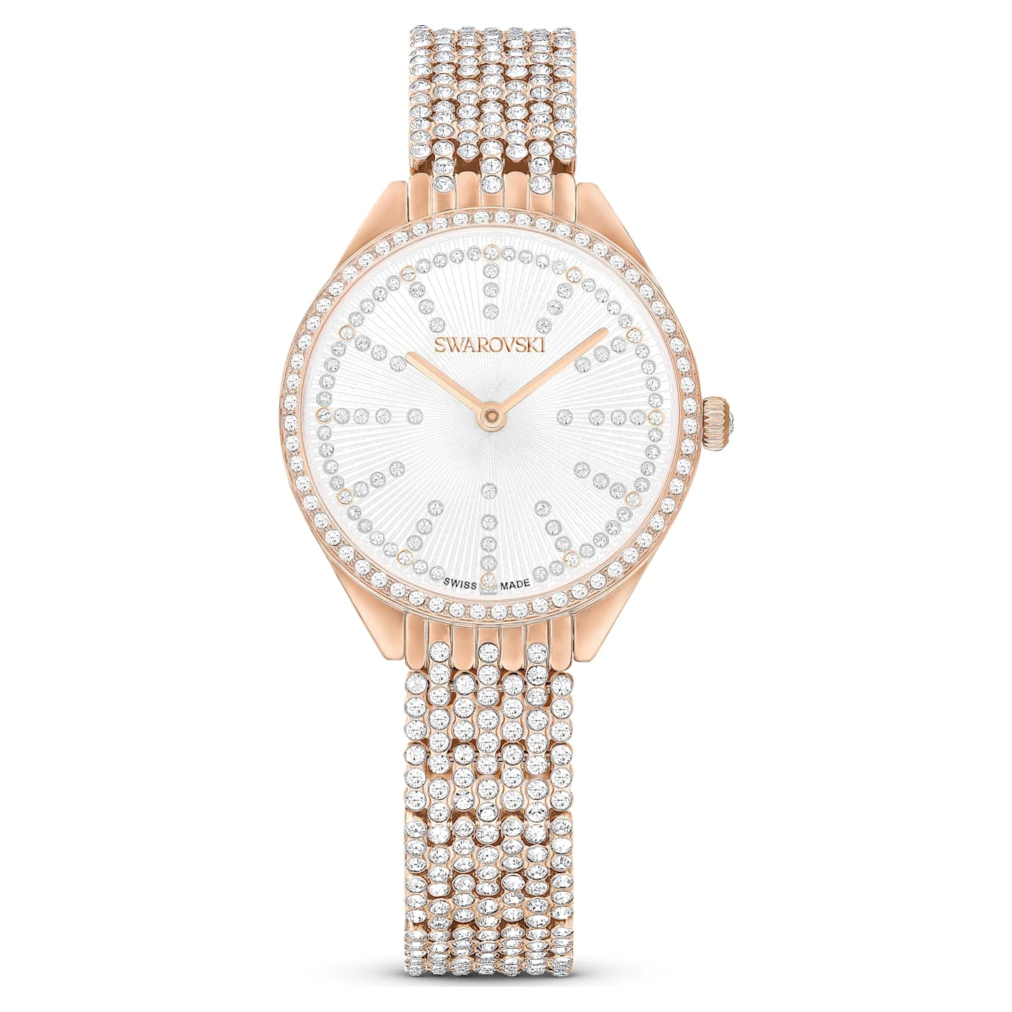 Swarovski Attract Watch Swiss Made, Full Pavé, Metal Bracelet, Rose Gold Tone, Rose Gold-tone Finish 4 Swarovski Attract Watch Swiss Made, Full Pavé, Metal Bracelet, Rose Gold Tone, Rose Gold-tone Finish - Image 2