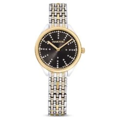 Swarovski Attract Watch Swiss Made, Pavé, Metal Bracelet, Black, Mixed Metal Finish