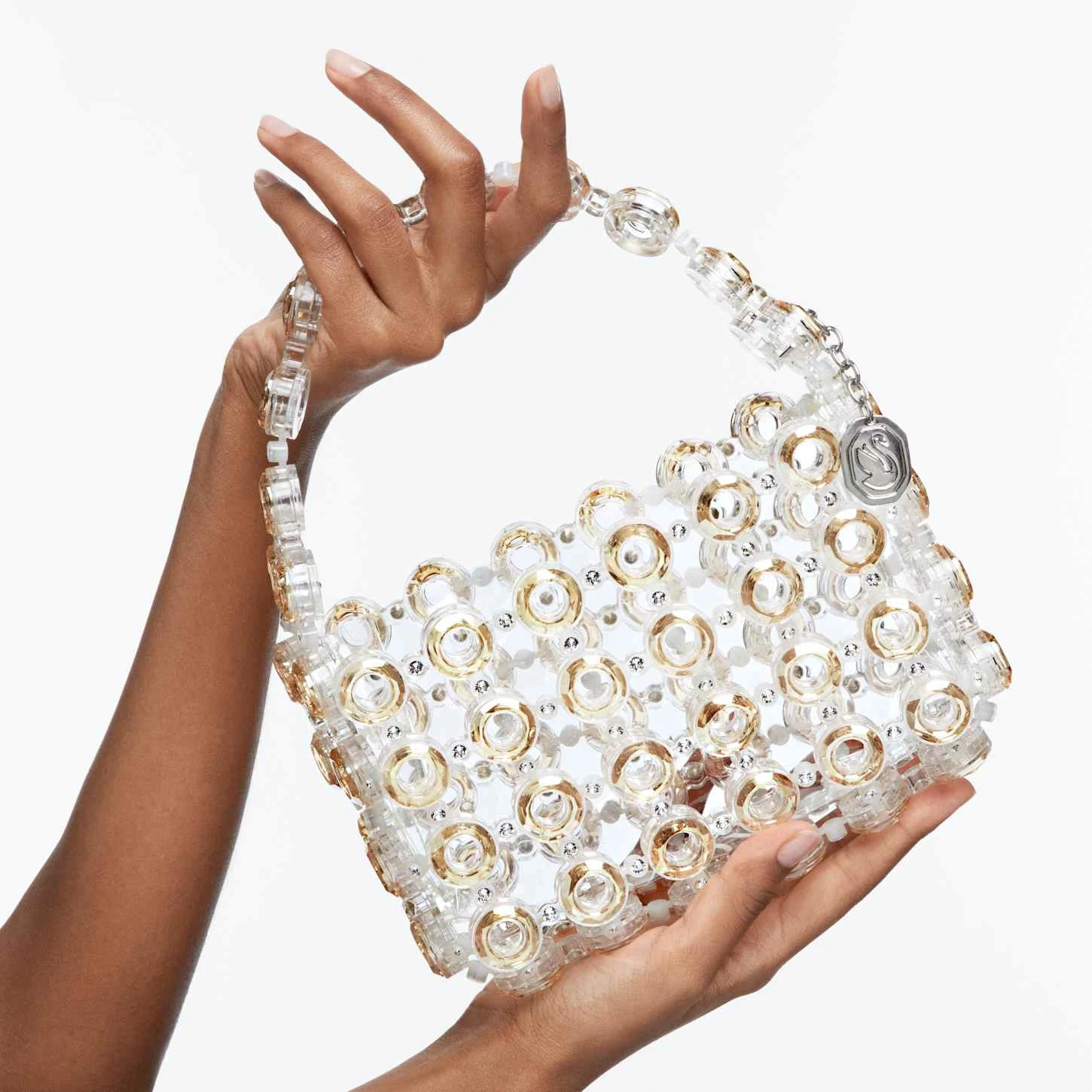 Swarovski Bag Gold Tone, Gold-tone Plated 3 Swarovski Bag Gold Tone, Gold-tone Plated