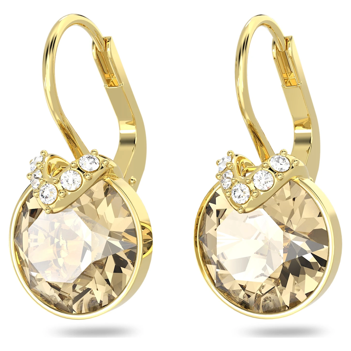 Swarovski Bella V Drop Earrings Round Cut, Gold Tone, Gold-tone Plated 6 Swarovski Bella V Drop Earrings Round Cut, Gold Tone, Gold-tone Plated - Image 4