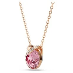 Swarovski Bella V Pendant Round Cut, Pink, Rose Gold-tone Plated -Jewelry Store bella v pendant round cut pink rose gold tone plated swarovski 5662088 2