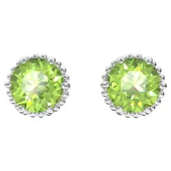 Swarovski Birthstone Stud Earrings Round Cut, August, Green, Rhodium Plated -Jewelry Store birthstone stud earrings round cut august green rhodium plated swarovski 5615519 4
