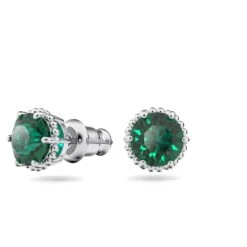 Swarovski Birthstone Stud Earrings Round Cut, May, Green, Rhodium Plated -Jewelry Store birthstone stud earrings round cut may green rhodium plated swarovski 5615511 2