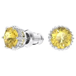 Swarovski Birthstone Stud Earrings Round Cut, November, Yellow, Rhodium Plated -Jewelry Store birthstone stud earrings round cut november yellow rhodium plated swarovski 5615531 2
