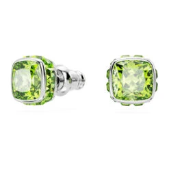 Swarovski Birthstone Stud Earrings Square Cut, August, Green, Rhodium Plated -Jewelry Store birthstone stud earrings square cut august green rhodium plated swarovski 5661958 2