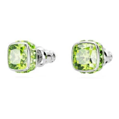 Swarovski Birthstone Stud Earrings Square Cut, August, Green, Rhodium Plated -Jewelry Store birthstone stud earrings square cut august green rhodium plated swarovski 5661958 3