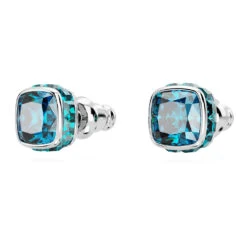 Swarovski Birthstone Stud Earrings Square Cut, December, Blue, Rhodium Plated -Jewelry Store birthstone stud earrings square cut december blue rhodium plated swarovski 5660796 3