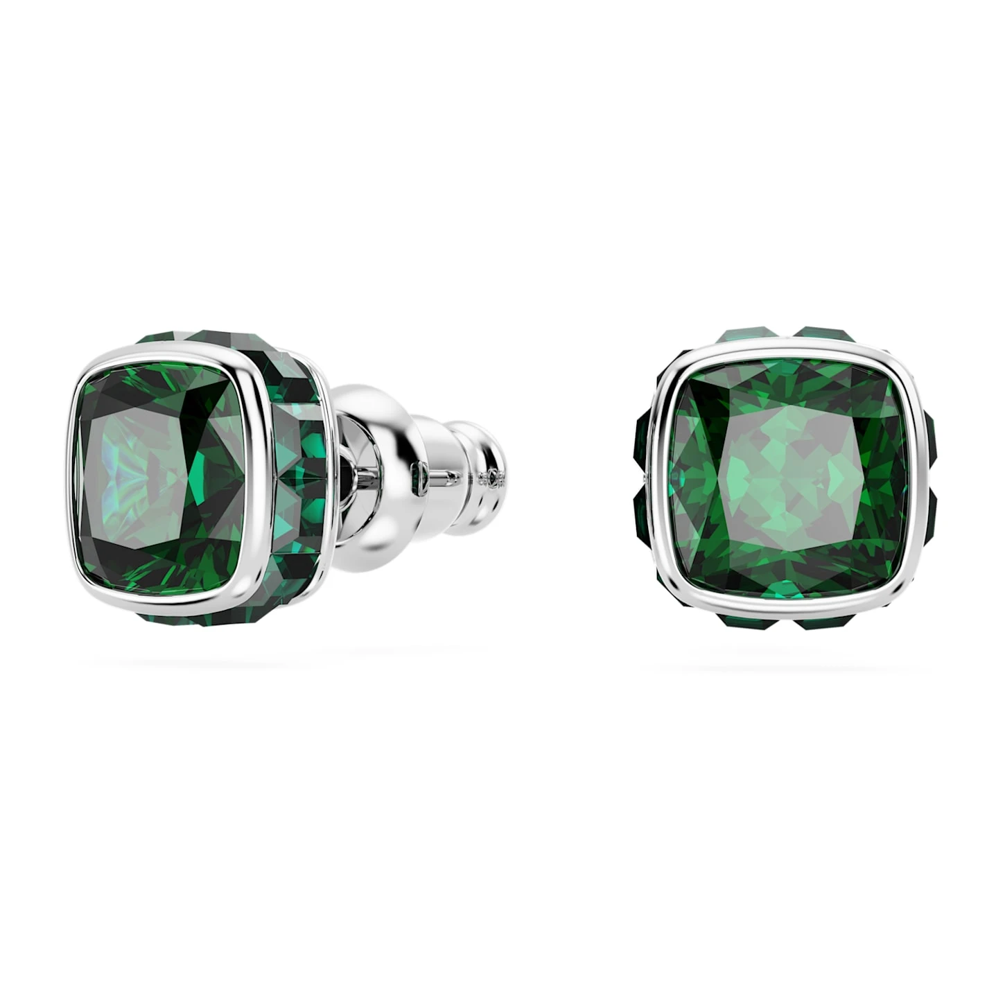 Swarovski Birthstone Stud Earrings Square Cut, May, Green, Rhodium Plated 5 Swarovski Birthstone Stud Earrings Square Cut, May, Green, Rhodium Plated - Image 3