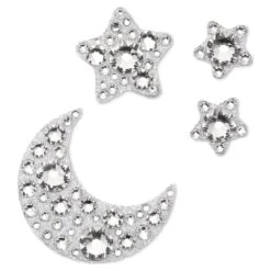 Swarovski Body Jewel Set (4), Moon And Star, White -Jewelry Store body jewel set 28429 moon and star white swarovski 5668448 3