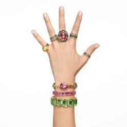 Swarovski Chroma Bracelet Mixed Cuts, Multicolored, Gold-tone Plated -Jewelry Store chroma bracelet mixed cuts multicolored gold tone plated swarovski 5651295 6