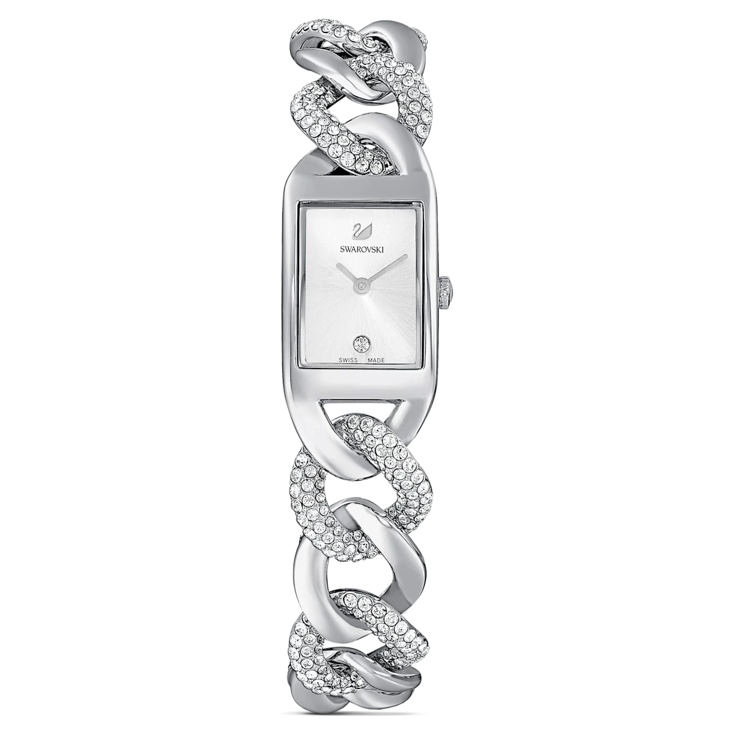 Swarovski Cocktail Watch Swiss Made, Pavé, Metal Bracelet, Silver Tone, Stainless Steel 4 Swarovski Cocktail Watch Swiss Made, Pavé, Metal Bracelet, Silver Tone, Stainless Steel - Image 2