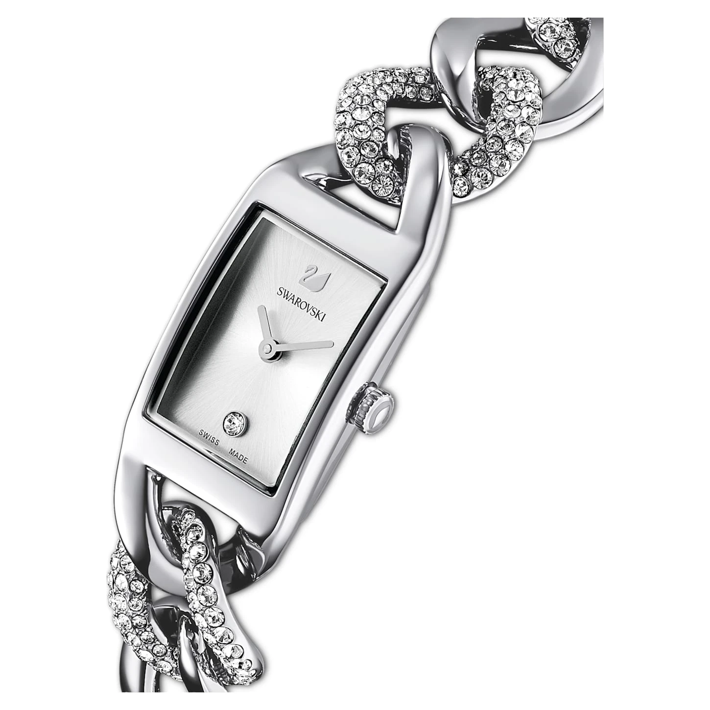 Swarovski Cocktail Watch Swiss Made, Pavé, Metal Bracelet, Silver Tone, Stainless Steel 7 Swarovski Cocktail Watch Swiss Made, Pavé, Metal Bracelet, Silver Tone, Stainless Steel - Image 5