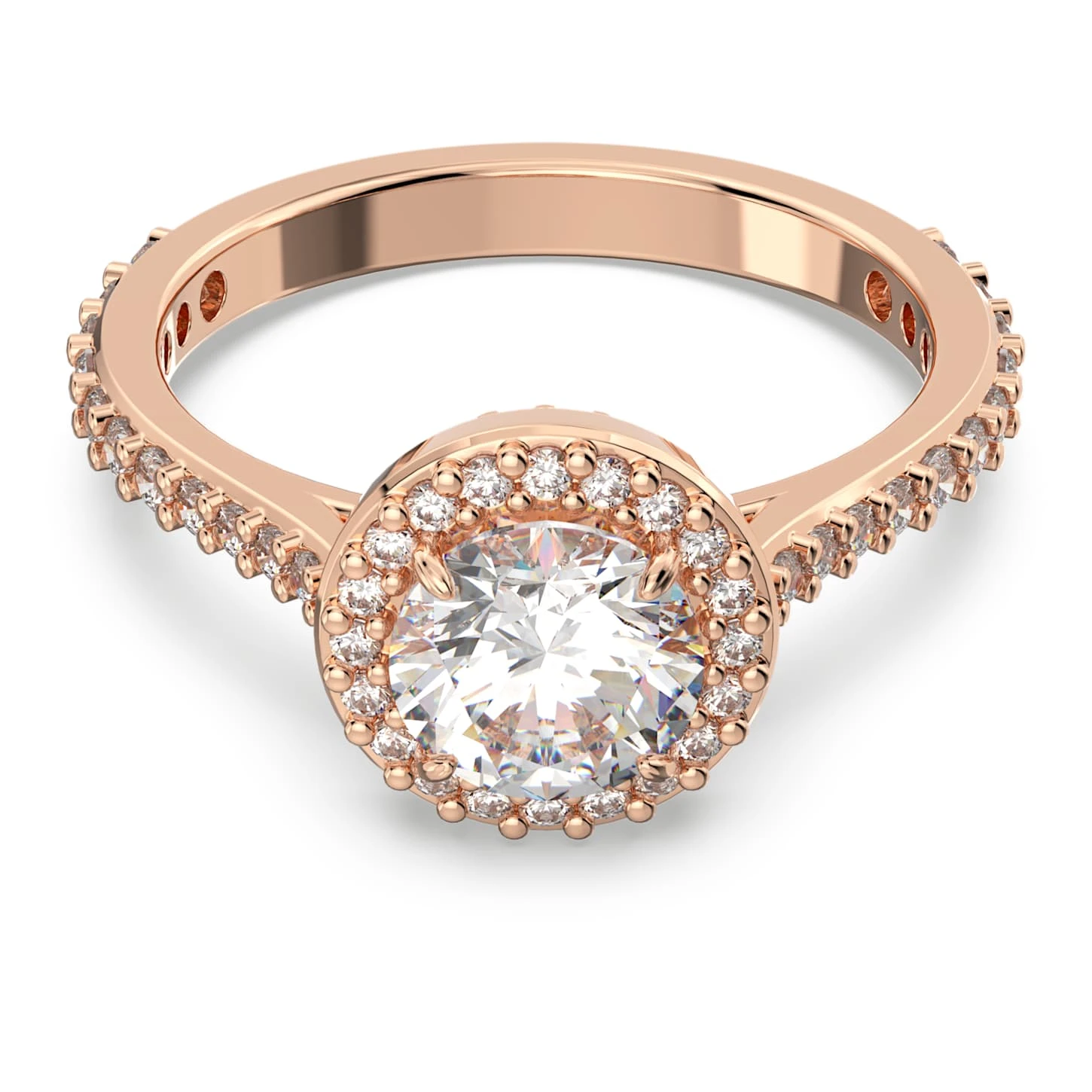 Swarovski Constella Cocktail Ring Round Cut, Pavé, White, Rose Gold-tone Plated 4 Swarovski Constella Cocktail Ring Round Cut, Pavé, White, Rose Gold-tone Plated - Image 2