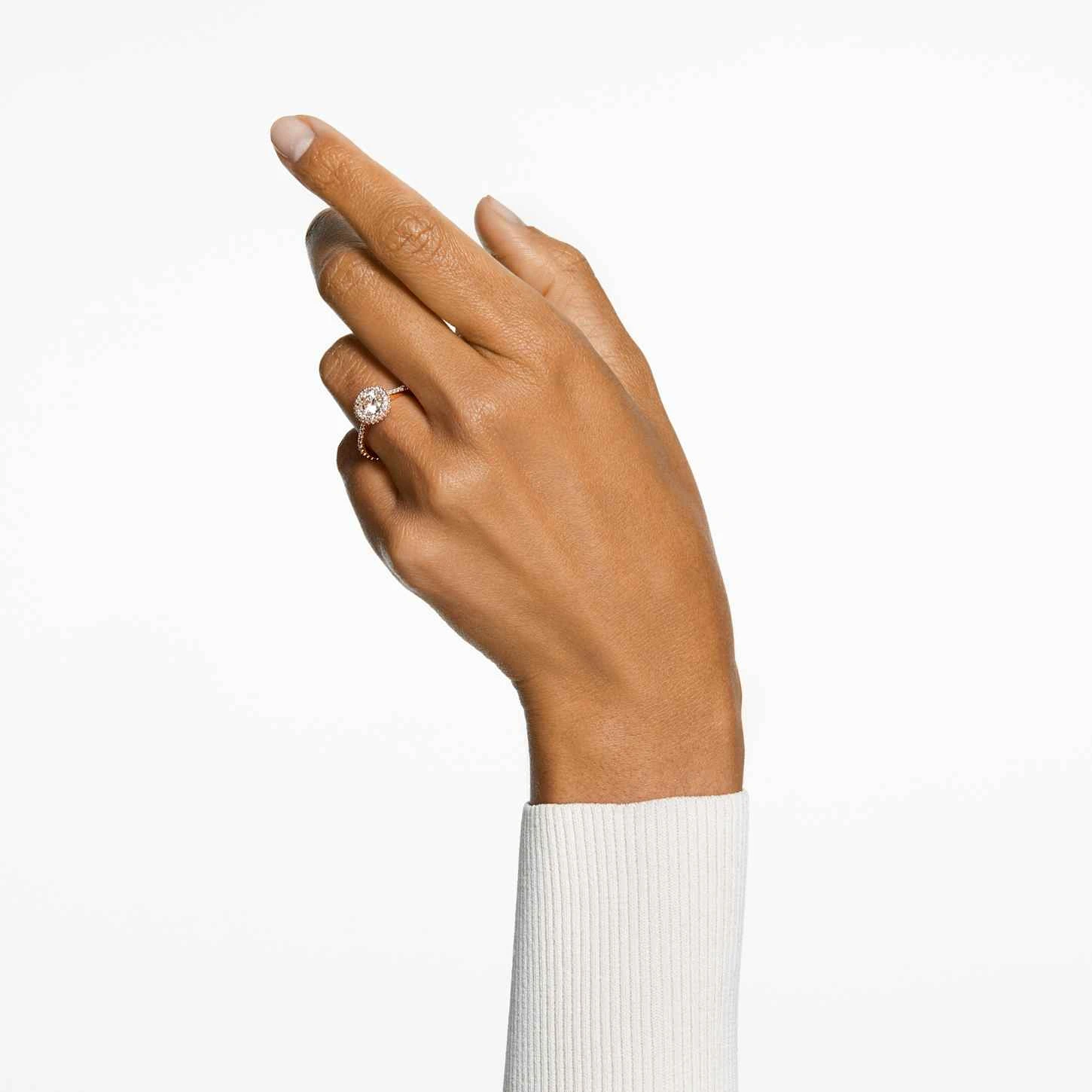 Swarovski Constella Cocktail Ring Round Cut, Pavé, White, Rose Gold-tone Plated 3 Swarovski Constella Cocktail Ring Round Cut, Pavé, White, Rose Gold-tone Plated