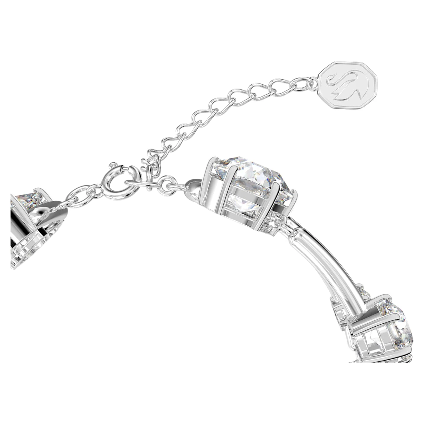 Swarovski Constella Double Bangle Round Cut, White, Rhodium Plated 6 Swarovski Constella Double Bangle Round Cut, White, Rhodium Plated - Image 4