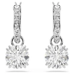Swarovski Constella Drop Earrings Round Cut, White, Rhodium Plated -Jewelry Store constella drop earrings round cut white rhodium plated swarovski 5636717 2