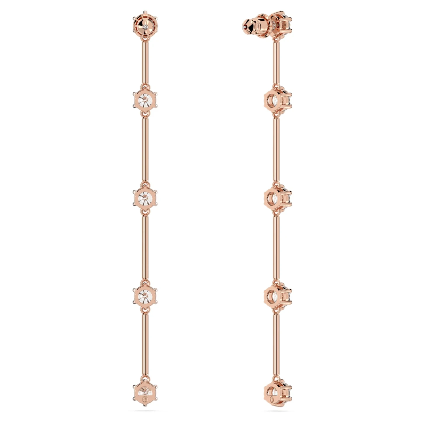Swarovski Constella Drop Earrings Round Cut, White, Rose Gold-tone Plated 7 Swarovski Constella Drop Earrings Round Cut, White, Rose Gold-tone Plated - Image 5