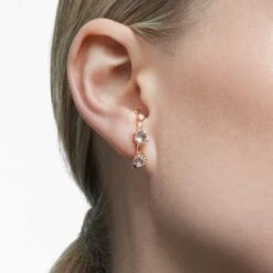 Swarovski Constella Ear Cuffs Asymmetrical Design, Round Cut, White, Rose Gold-tone Plated -Jewelry Store constella ear cuffs asymmetrical design round cut white rose gold tone plated swarovski 5620130 3