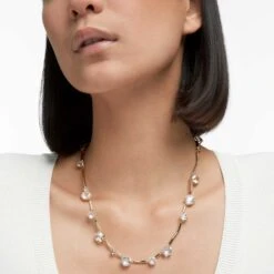 Swarovski Constella Necklace Mixed Round Cuts, White, Gold-tone Plated
