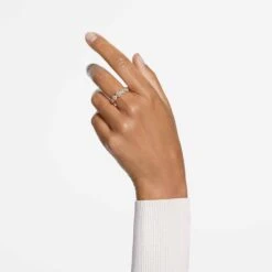 Swarovski Constella Ring Round Cut, Pavé, White, Rose Gold-tone Plated