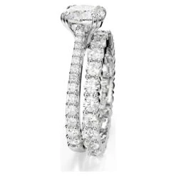 Swarovski Constella Ring Set (2), Princess Cut, White, Rhodium Plated -Jewelry Store constella ring set 28229 princess cut white rhodium plated swarovski 5647662 3