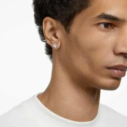 Swarovski Constella Stud Earrings Round Cut, Pavé, White, Rhodium Plated -Jewelry Store constella stud earrings round cut pavC3A9 white rhodium plated swarovski 5636269 4