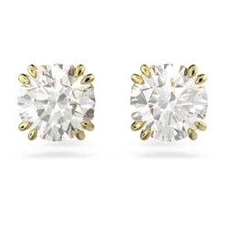 Swarovski Constella Stud Earrings Round Cut, White, Gold-tone Plated -Jewelry Store constella stud earrings round cut white gold tone plated swarovski 5642595 1