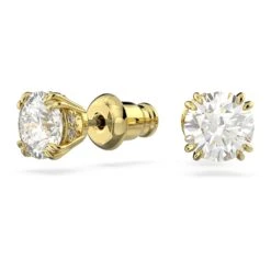 Swarovski Constella Stud Earrings Round Cut, White, Gold-tone Plated -Jewelry Store constella stud earrings round cut white gold tone plated swarovski 5642595 2