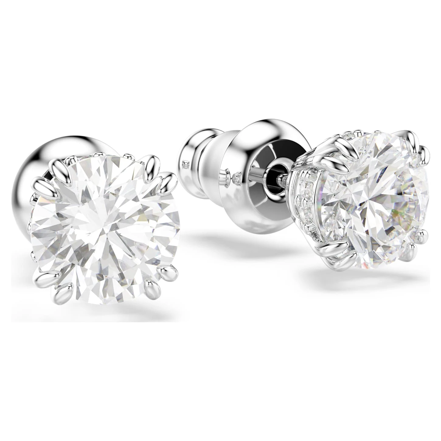 Swarovski Constella Stud Earrings Round Cut, White, Rhodium Plated 6 Swarovski Constella Stud Earrings Round Cut, White, Rhodium Plated - Image 4