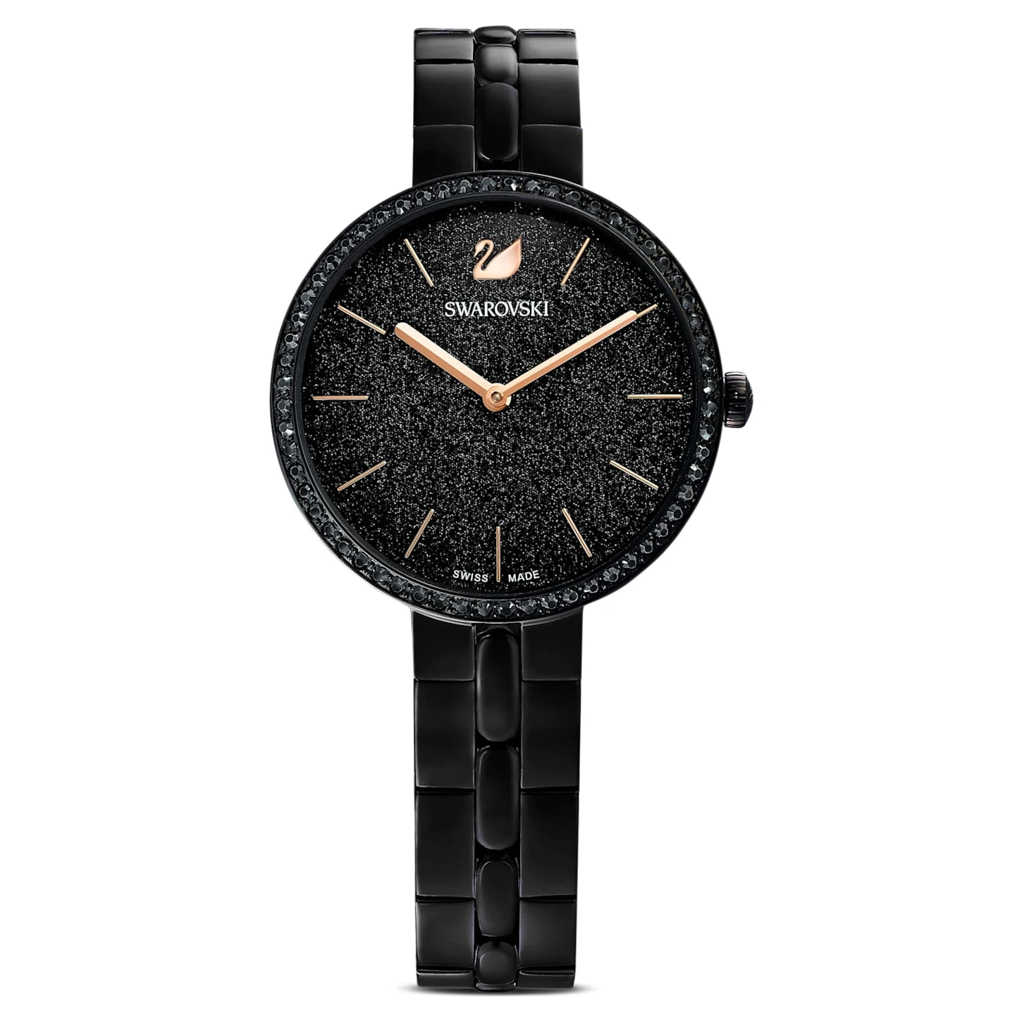 Swarovski Cosmopolitan Watch Swiss Made, Metal Bracelet, Black, Black Finish 4 Swarovski Cosmopolitan Watch Swiss Made, Metal Bracelet, Black, Black Finish - Image 2