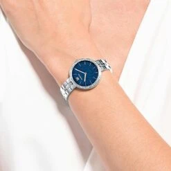 Swarovski Cosmopolitan Watch Swiss Made, Metal Bracelet, Blue, Stainless Steel