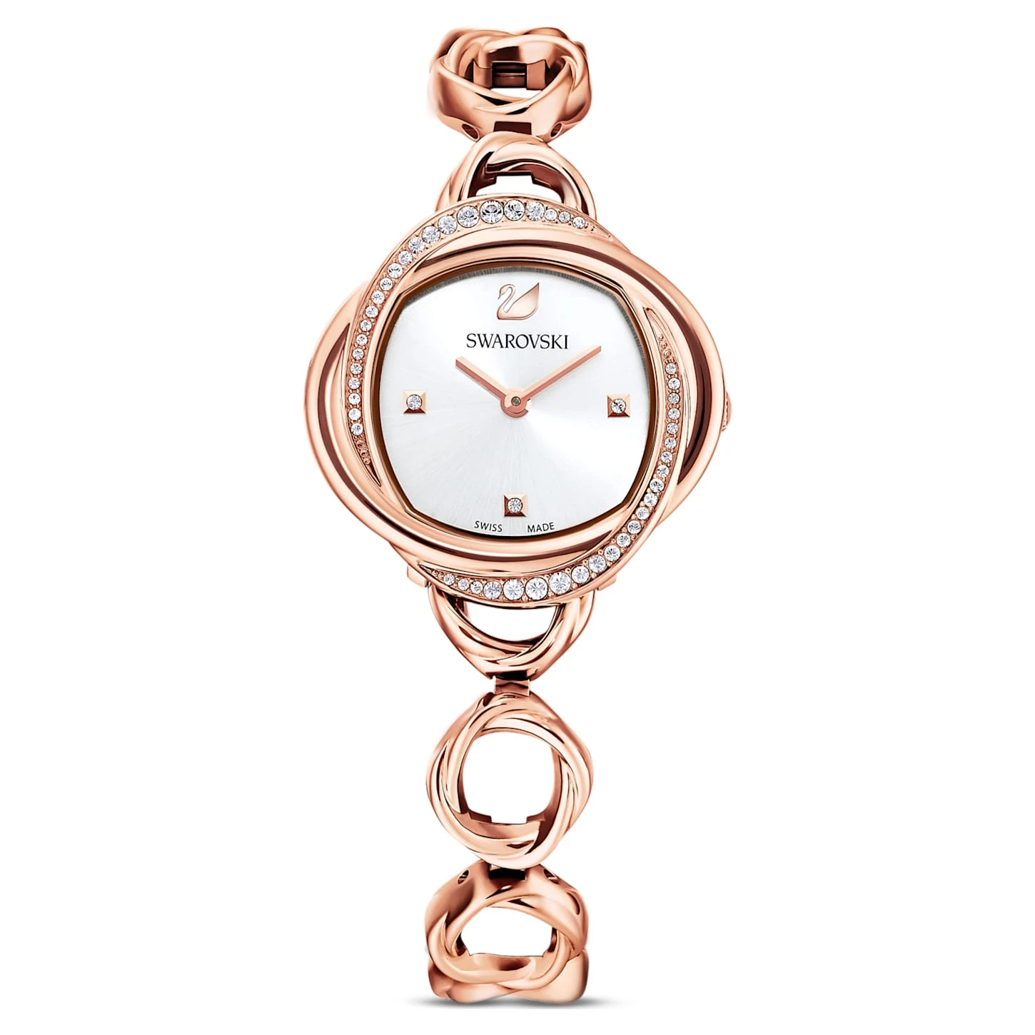 Swarovski Crystal Flower Watch Swiss Made, Metal Bracelet, Rose Gold Tone, Rose Gold-tone Finish 4 Swarovski Crystal Flower Watch Swiss Made, Metal Bracelet, Rose Gold Tone, Rose Gold-tone Finish - Image 2