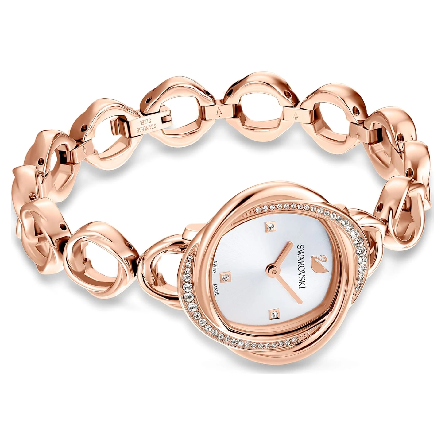 Swarovski Crystal Flower Watch Swiss Made, Metal Bracelet, Rose Gold Tone, Rose Gold-tone Finish 6 Swarovski Crystal Flower Watch Swiss Made, Metal Bracelet, Rose Gold Tone, Rose Gold-tone Finish - Image 4