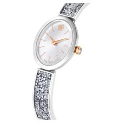Swarovski Crystal Rock Oval Watch Swiss Made, Metal Bracelet, White, Stainless Steel -Jewelry Store crystal rock oval watch swiss made metal bracelet white stainless steel swarovski 5656878 4
