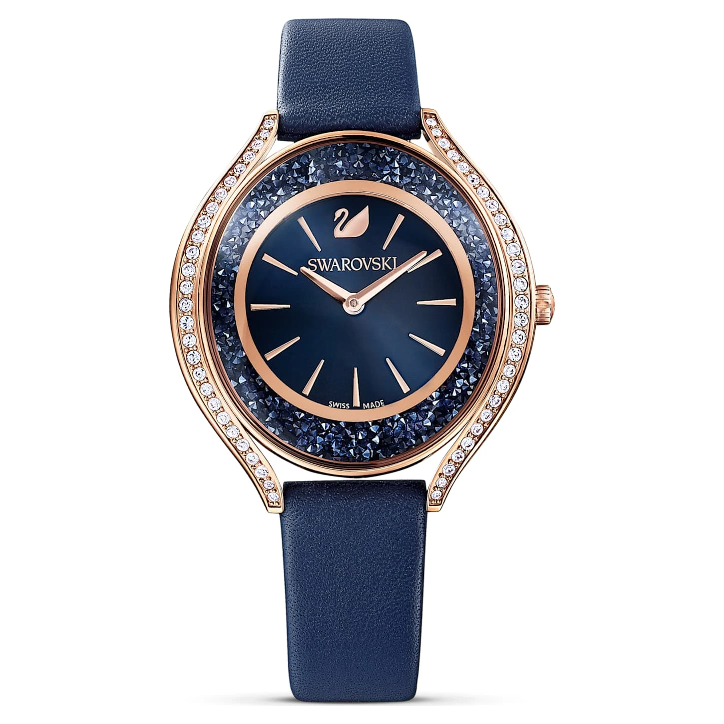 Swarovski Crystalline Aura Watch Swiss Made, Leather Strap, Blue, Rose Gold-tone Finish 4 Swarovski Crystalline Aura Watch Swiss Made, Leather Strap, Blue, Rose Gold-tone Finish - Image 2