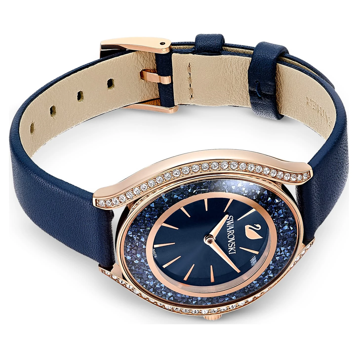Swarovski Crystalline Aura Watch Swiss Made, Leather Strap, Blue, Rose Gold-tone Finish 6 Swarovski Crystalline Aura Watch Swiss Made, Leather Strap, Blue, Rose Gold-tone Finish - Image 4