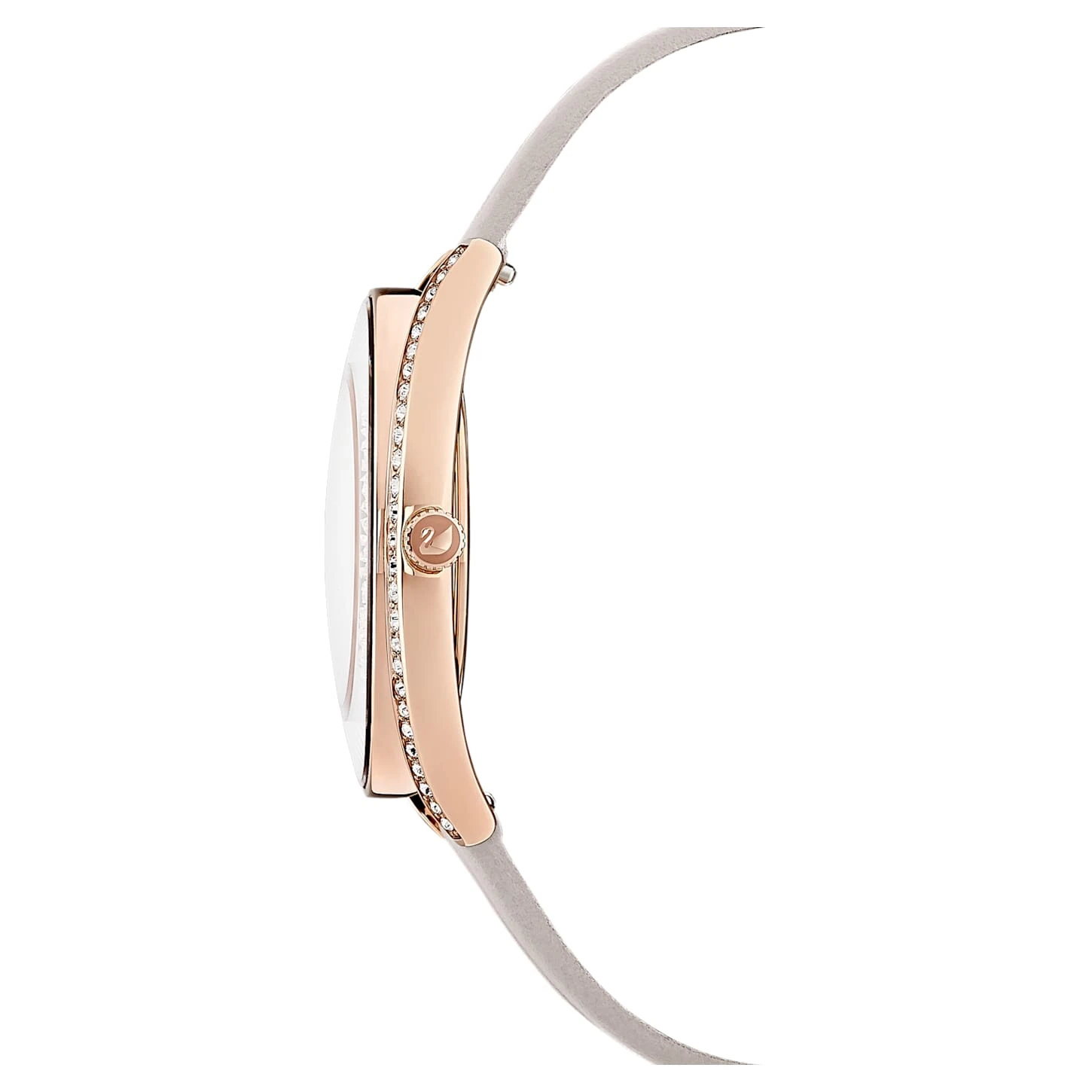 Swarovski Crystalline Aura Watch Swiss Made, Leather Strap, Gray, Rose Gold-tone Finish 5 Swarovski Crystalline Aura Watch Swiss Made, Leather Strap, Gray, Rose Gold-tone Finish - Image 3