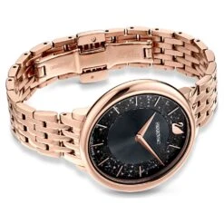 Swarovski Crystalline Chic Watch Swiss Made, Metal Bracelet, Black, Rose Gold-tone Finish -Jewelry Store crystalline chic watch swiss made metal bracelet black rose gold tone finish swarovski 5544587 3